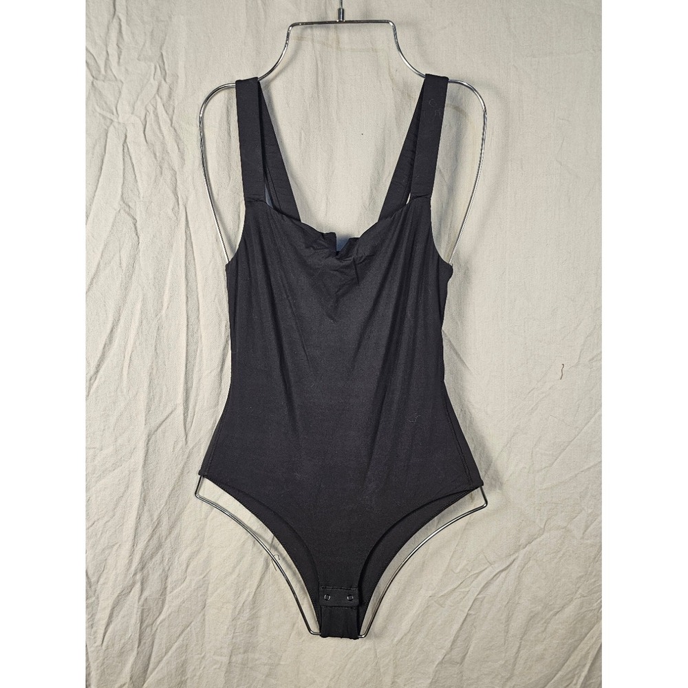 Avidlove Womens Black Sleeveless Snap Closure Bodysuit Size Small Stretch Basic